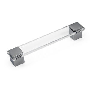 Ручка-скоба 0094TRASCL, 128 мм, хром / прозрачный, Poliplast