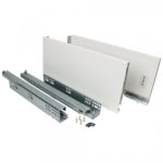 Slim Box комплект для ящика с клипом H=185 мм 500 мм (направляющие + боковины + заглушки + крепление фасада), Push open, белый, Rejs