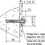 Держатель 5.01 Д D=16мм, S=6-8мм, черный глянец, Lincos