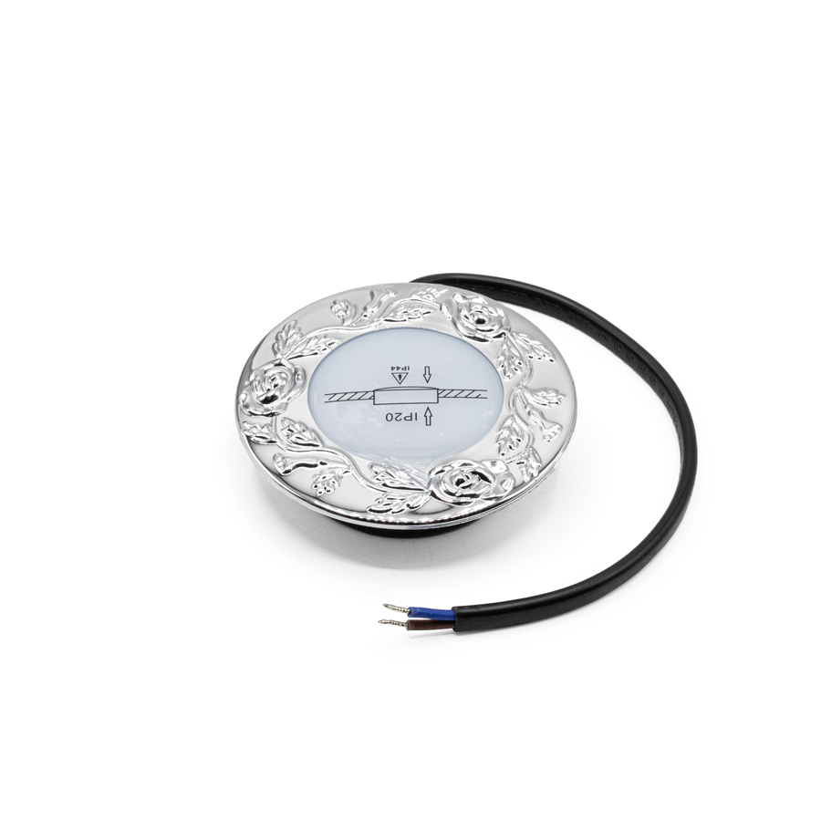 Светильник LED Polus-Art-1, IP44, 220В, 4 Вт, хром, 4000К, 160Лм, 7LED, кабель 0,2м