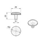 Ручка-кнопка WPO794.000.001B, королевский черный с золотой патиной, Giusti