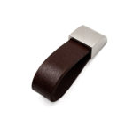 Ручка GU53-G6-S2, матовый никель/кожа коричневая, Gamet