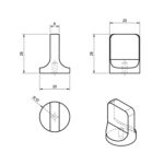 Ручка-кнопка Blade 11.4128.24 брашированное золото, D20, Metakor