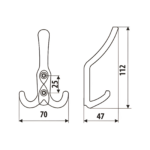 Крючок WR4308, Serpente, большой, матовый хром, Gamet