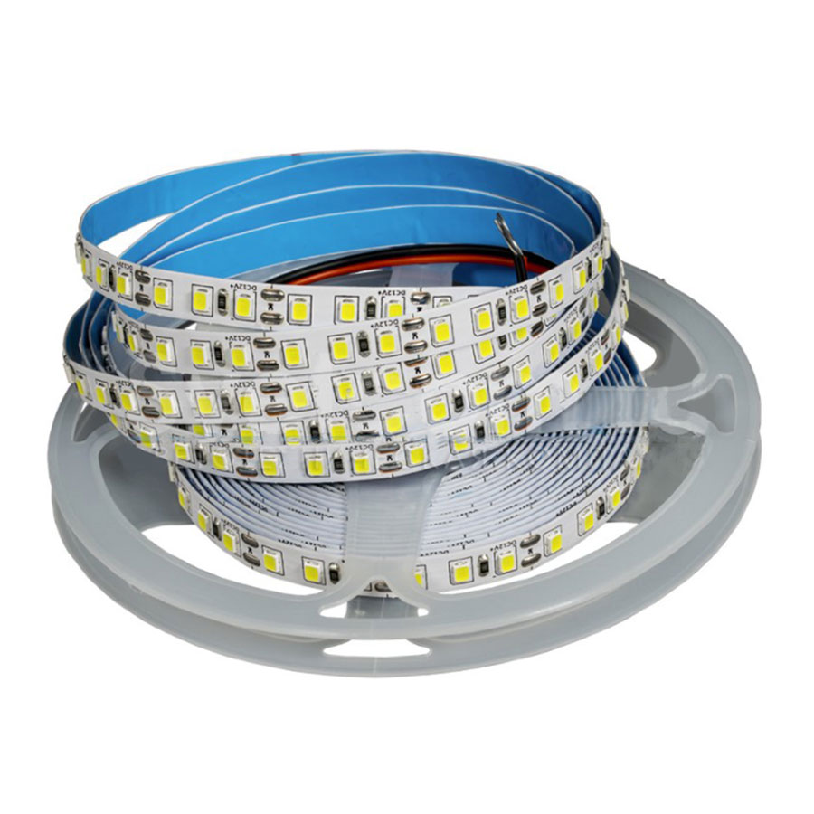 Лента M1, 2835 IP20, 120LED/м, WW(3000K - 3200K), 12В, 9,6 ± 0,4 Вт/м, 1000Лм/м, CRI больше 80, 5м х 8мм, провод 2 х 0,35мм² L= 25см