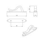Ручка-скоба Latch 15.3338.68 бронза, 64, Metakor