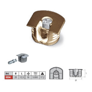 Эксцентрик межстенный SE04, D20, коричневый (вертикальный монтаж), Permo