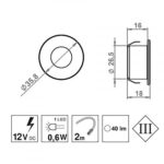 Светильник BIG Point, золото, натуральное свечение, d35.8, 12V, 0,6 W, 40 lm, Furnika
