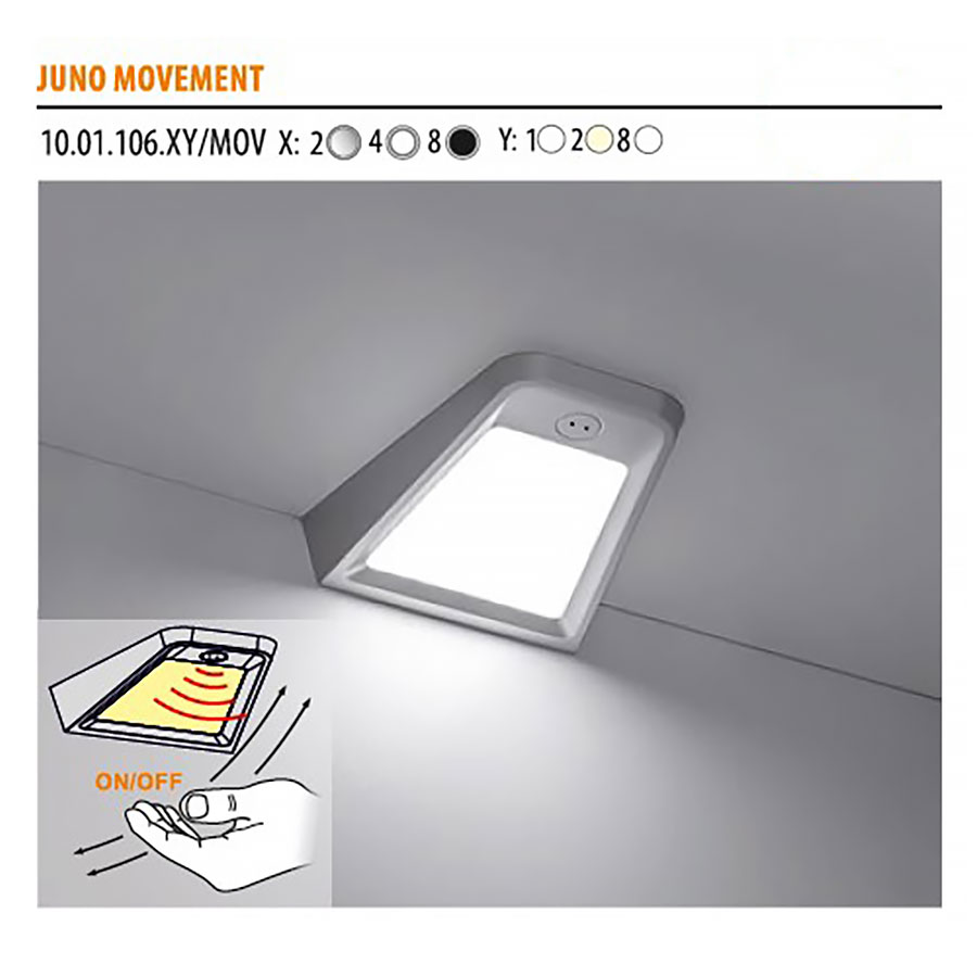 Светильник Juno Movement металлик, натуральное свечение, 123*118,4, 12V, 2 W, 170 lm, IP20, Furnika