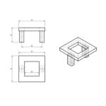 Ручка-кнопка Vintage Frame 11.3731.49 нержавеющая сталь 32, 41х41 мм, Metakor