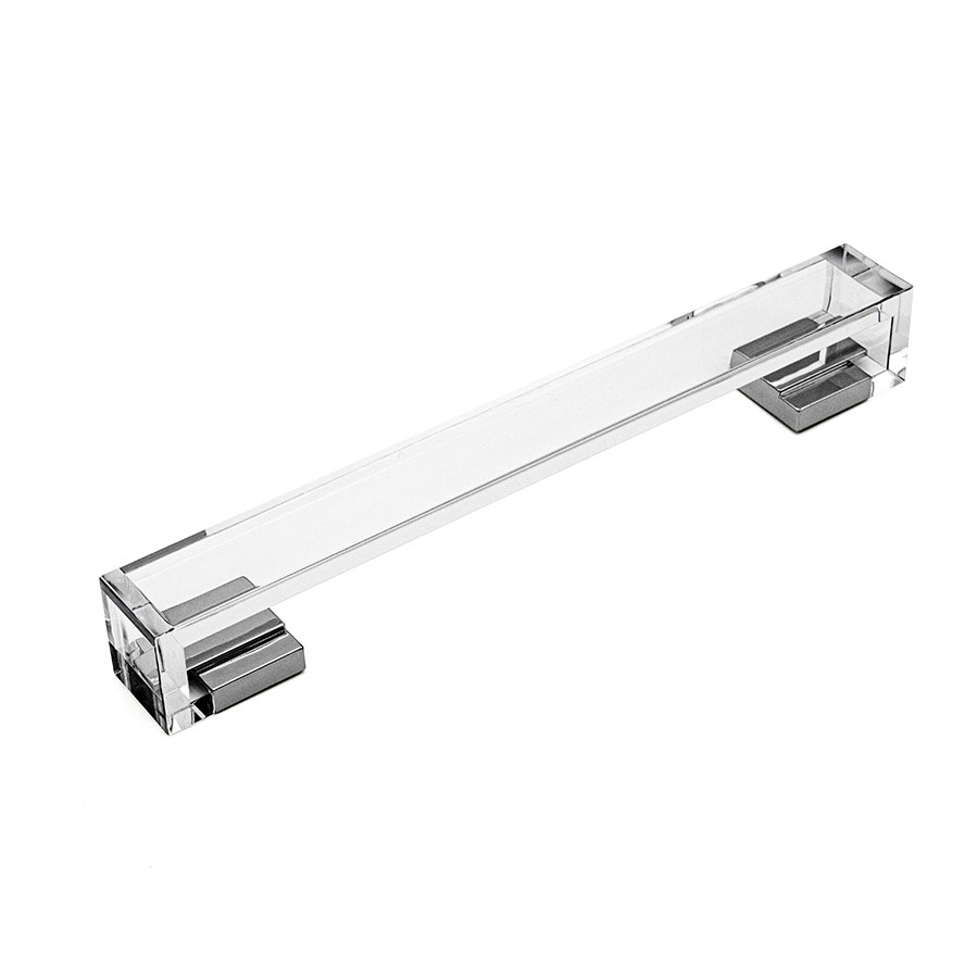 Ручка-скоба 0037BTRASCL128, 160 мм, хром/прозрачный, Poliplast