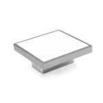 Ручка-кнопка 0405CLVE/BI, 32 мм, хром/белый, Poliplast