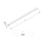 Рейлинг 16*600*1,0 мм, черный матовый, Rejs