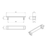 Ручка-скоба Bench 19.3970.58 глянцевое олово, 128, Metakor