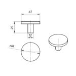 Ручка-кнопка COMO BIG, 0168041Z23, матовый никель, D41 мм, Viefe