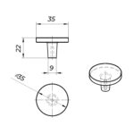 Ручка-кнопка WPO746.036.00D1 бронза, 36мм, Giusti