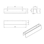 Ручка-скоба Linea 19.3958.58 глянцевое олово, 96, Metakor