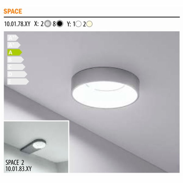 Светильник Space металлик, натуральное свечение, d70, 12V, 2.4 W, 110 lm, IP20, Furnika