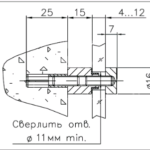 Держатель 5.32.04 L=15 мм, матированный никель, Lincos