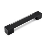 Ручка-скоба 0306VE/NE, 160мм, черный/прозрачный, Poliplast
