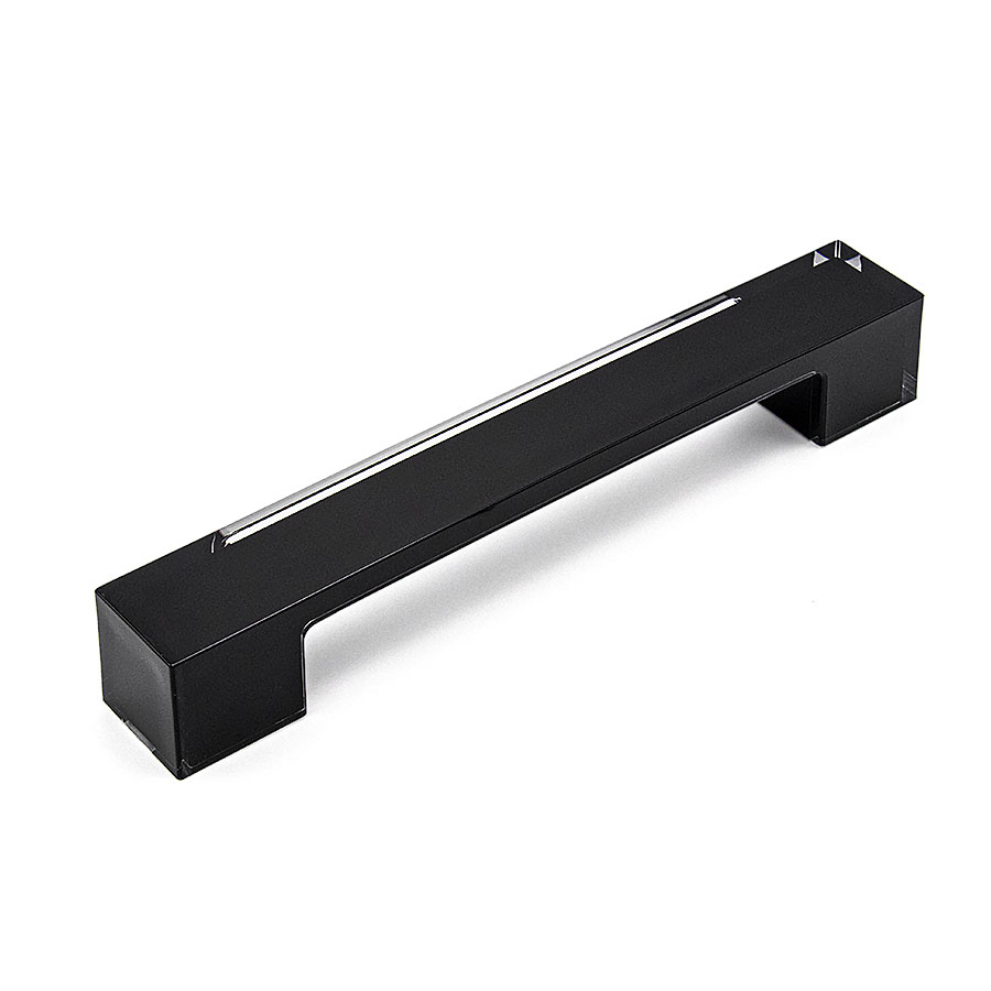 Ручка-скоба 0306VE/NE, 160мм, черный/прозрачный, Poliplast