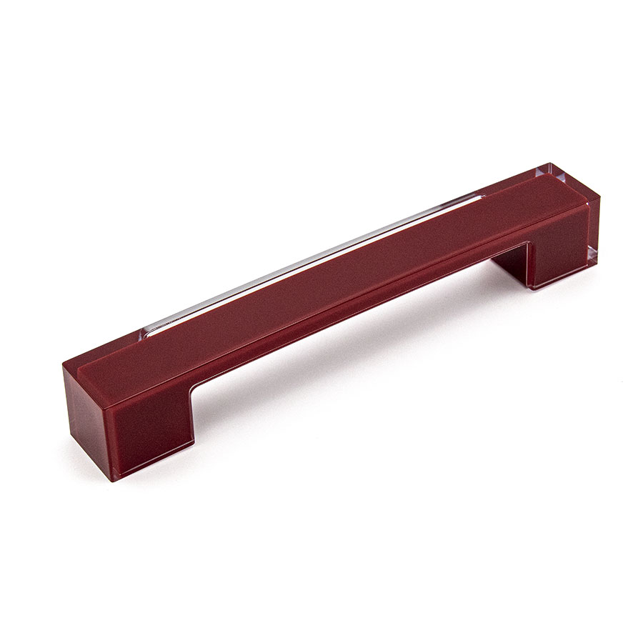 Ручка-скоба 0306VE/RO, 160мм, бордовый/прозрачный, Poliplast