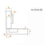 Петля Series 200 Key-hole Push/Snap-on с обратной пружиной, накладная 110 градусов, Salice