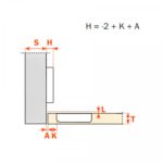 Петля Silentia + Series 100 Key-hole/Snap-on 105 градусов вкладная, с доводчиком, Salice
