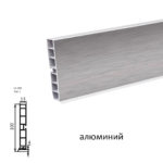 Цоколь пластик 4м. (алюминий) 100мм