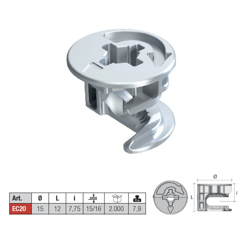 Эксцентрик для плит EC20 D.15X12 I. 7,5-8, Permo