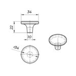 Ручка-кнопка WPO744.000.00A8 золотистая бронза, Giusti