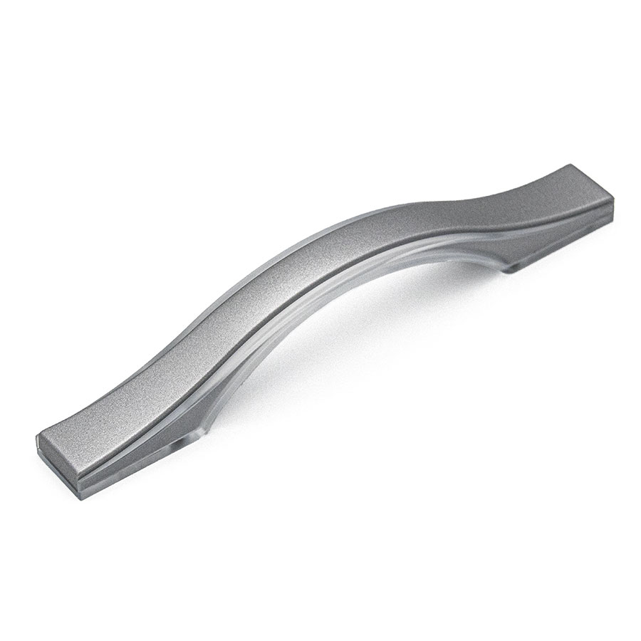 Ручка-скоба 0398COVE, 96 мм, алюминий/прозрачный, Poliplast