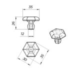 Ручка-кнопка WPO815.000.00Т2 черное железо, Giusti