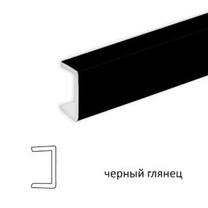 Торцевая заглушка (черный глянец), 1м.