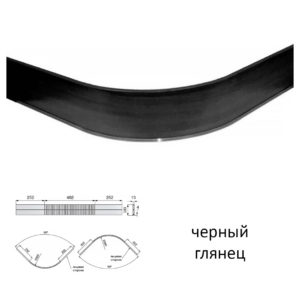 Универсальное закругление Н = 100 мм длина 980 мм черный глянец