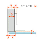 Стеклопетля Series B Key-hole/Snap-on под УФ-склейку, Salice
