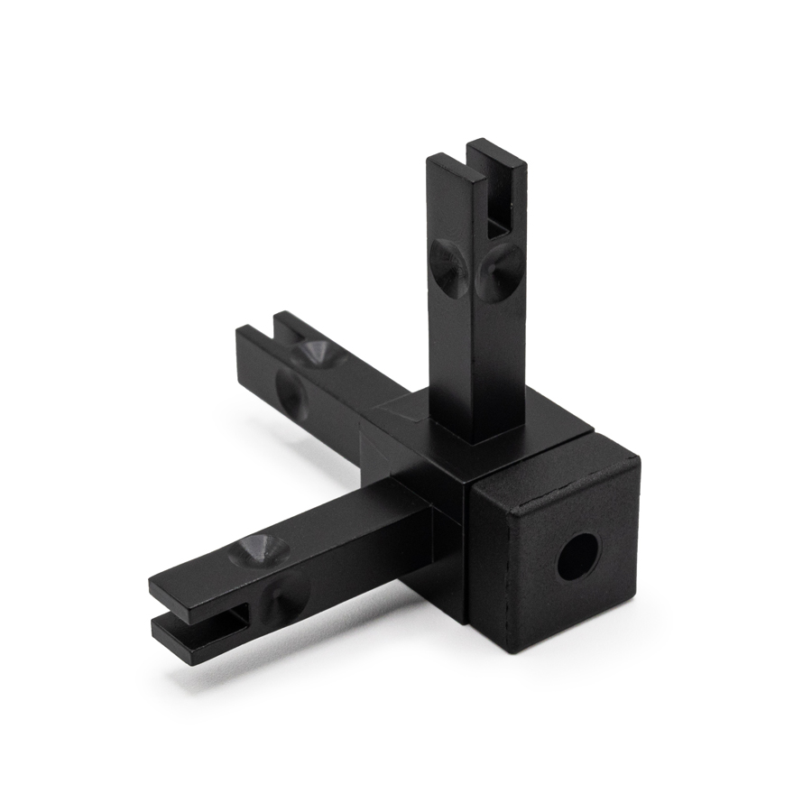 Узловое соединение Cadro с регулируемой опорой, 3-стороннее 3D, арт. 82948.0033, черный матовый, Confurn