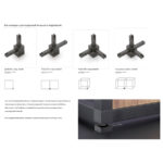 Узловое соединение Cadro с регулируемой опорой, 3-стороннее 3D, арт. 82948.0033, черный матовый, Confurn