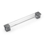 Ручка-скоба 0096TRASCL, 160 мм, хром/прозрачный, Poliplast