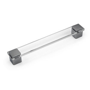 Ручка-скоба 0096TRASCL, 160 мм, хром / прозрачный, Poliplast
