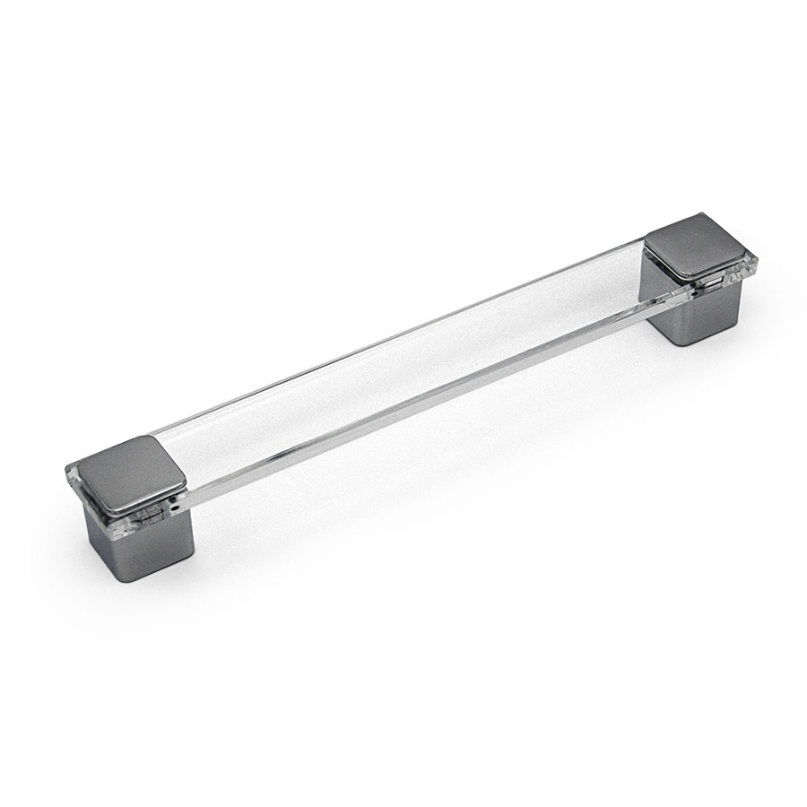 Ручка-скоба 0096TRASCL, 160 мм, хром/прозрачный, Poliplast