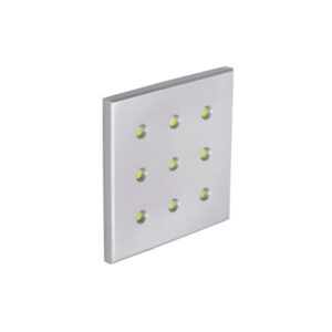 Светильник LED накладной FRAXIS-18 (квадрат), 2 Вт, 12В, 3000К, серебро, 150Лм, SMD5050x9, кабель.2,5м