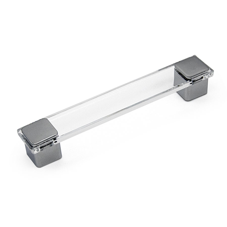 Ручка-скоба 0094TRASV06, 128 мм, алюминий/прозрачный, Poliplast