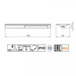 Светильник Nikka DOOR металлик, натуральное свечение, 160*48*14, 12V, 1.5W, 120 lm, IP20, Furnika