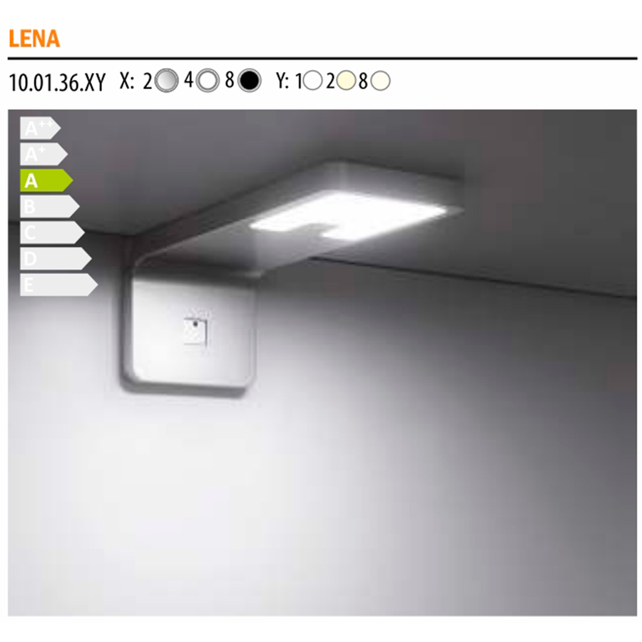 Светильник Lena (с выключателем) металлик, натуральное свечение, 160 * 60 * 60, 12V, 4,2 W, 145 lm, IP20, Furnika