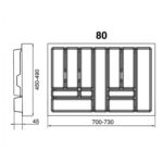 Лоток для столовых приборов PRO, 800, глубина 500 мм, серый, Rejs