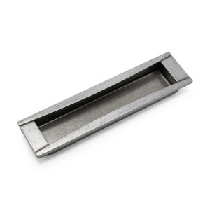 Ручка врезная Gliss с основанием, глянцевое олово, 160, 176х44, Metakor