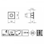 Светильник MINI Point, металлик, натуральное свечение, 18*18, 12V, 0,4 W, 23 lm, IP20, Furnika