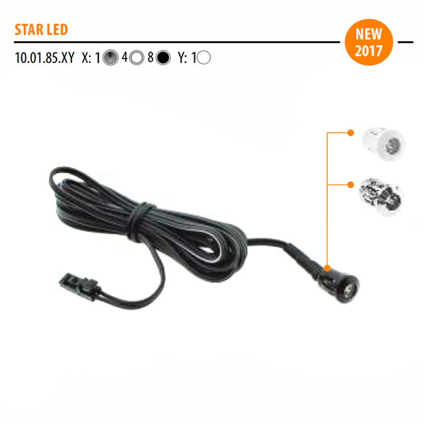 Светильник Star Led, хром, белое свечение, d9.5, 12V, 0.12 W, 1 lm, IP20, Furnika