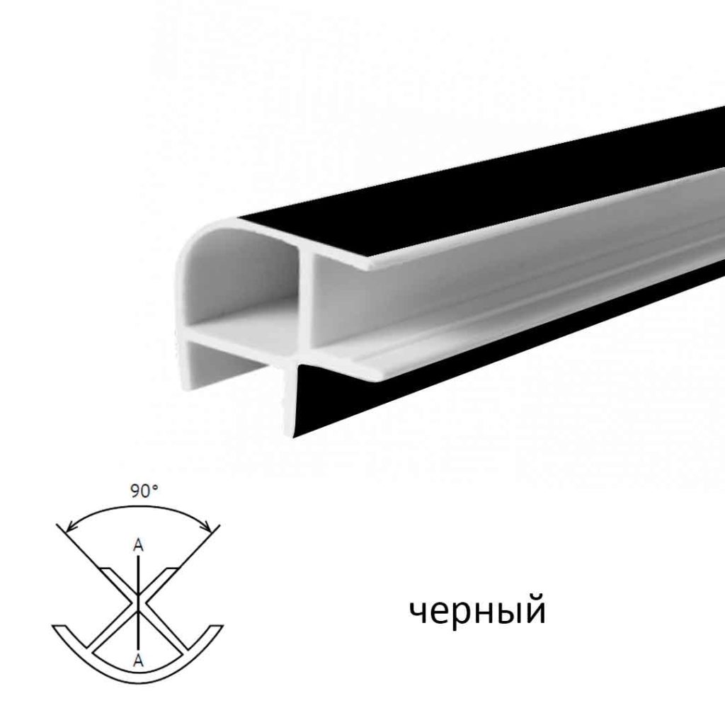 Угловое соединение 90° (черный) универсальное,1м.